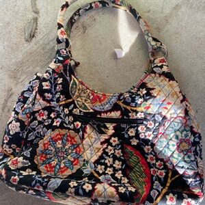 VERA BRADLEY Retro Floral Design Shoulder Bag Crossbody Tote